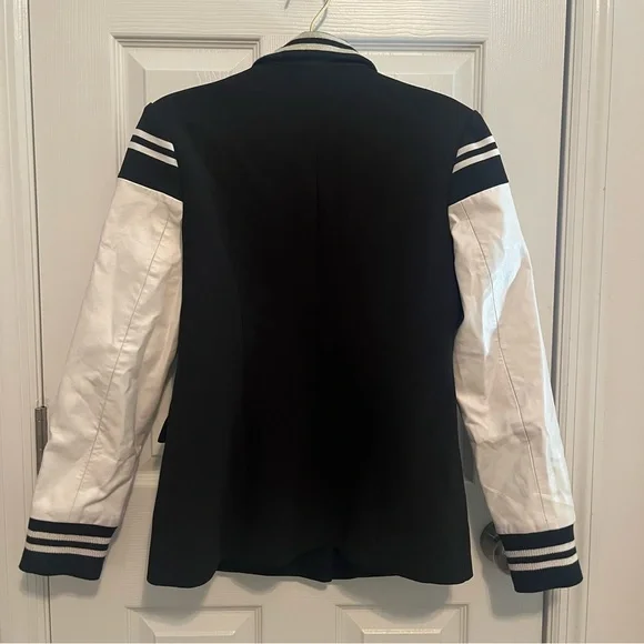 ✨ Nautical Luxe Varsity Blazer – Black & White with Gold Buttons ✨ - Picture 9 of 15
